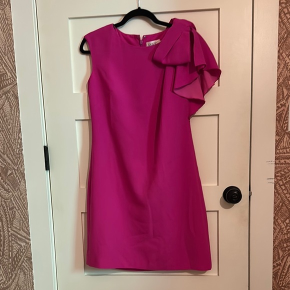 Eliza J Dresses & Skirts - Eliza J Pink Asymmetrical Ruffled Sheath Dress